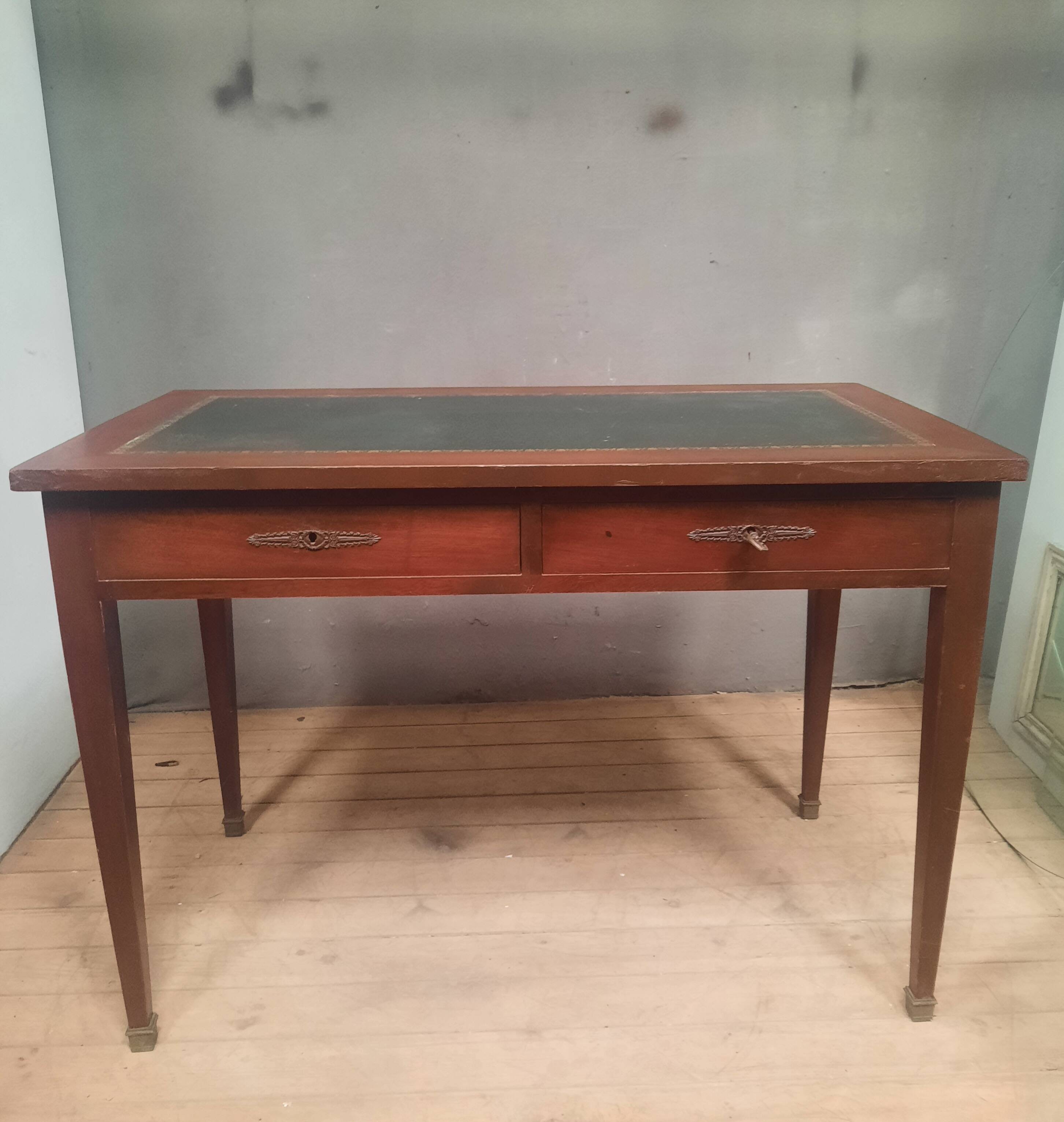 Directoire style desk table with 2 drawers