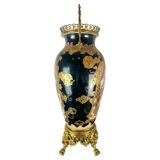 Satsuma porcelain vase from Japan and XIXth century gilded metal