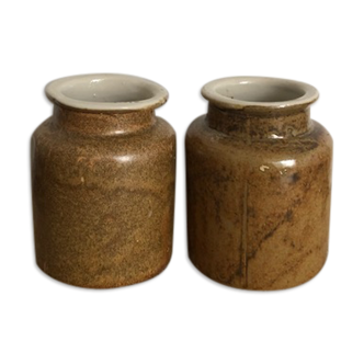 Duo of sandstone pots