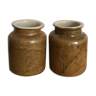 Duo of sandstone pots