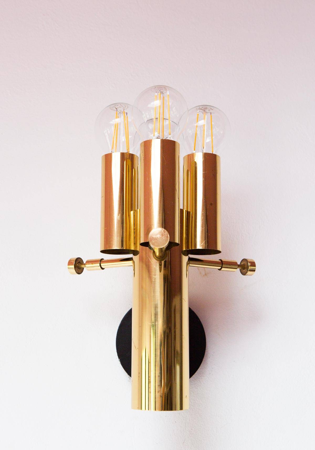 German "space age" appliques in gilded brass Bega Bloom (4 AVAILABLE).