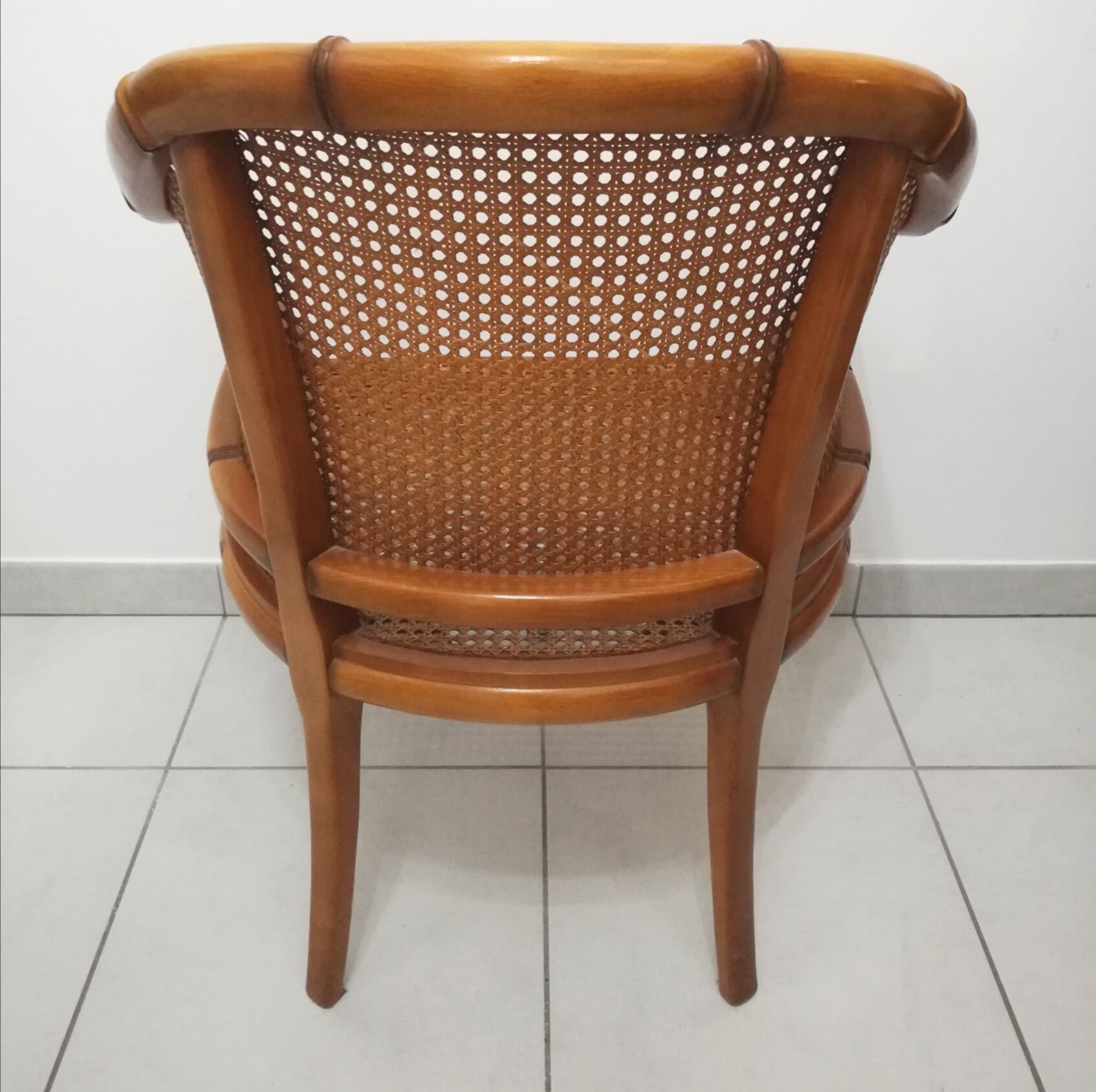 Fauteuil canné signé grange modèle faux bambou