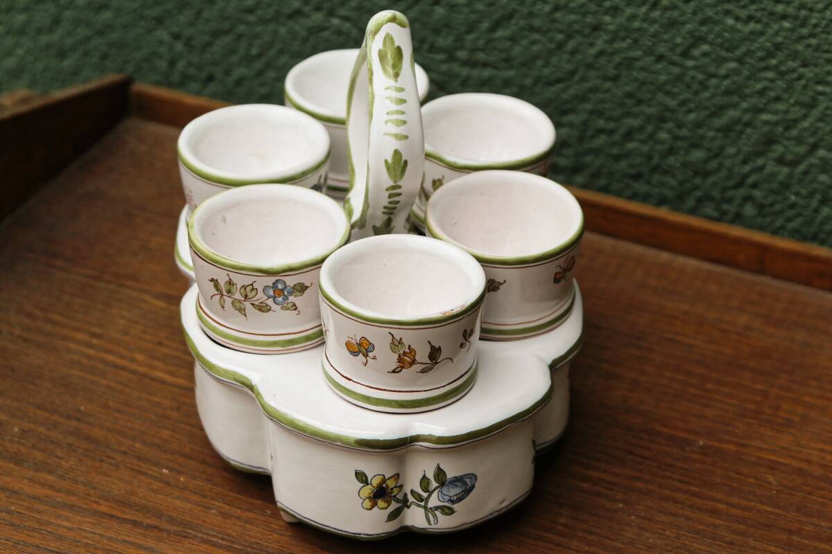 Moustiers earthenware egg service