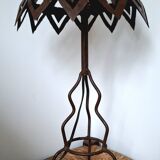 Handcrafted openwork wrought iron lamp
