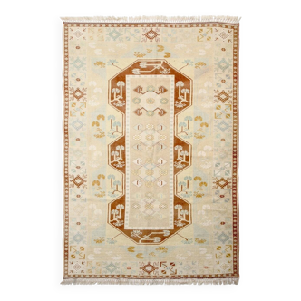 6x9 Terracotta & Cream Vintage Persian Rug, 199x290Cm