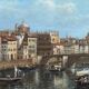 Oil on panel "The Arno at the Santa Trinita Bridge"