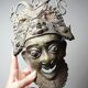 Vintage bronze African mask Bamoun, Cameroon