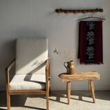 Large vintage wooden coat rack with 6 bamboo effect hooks L79