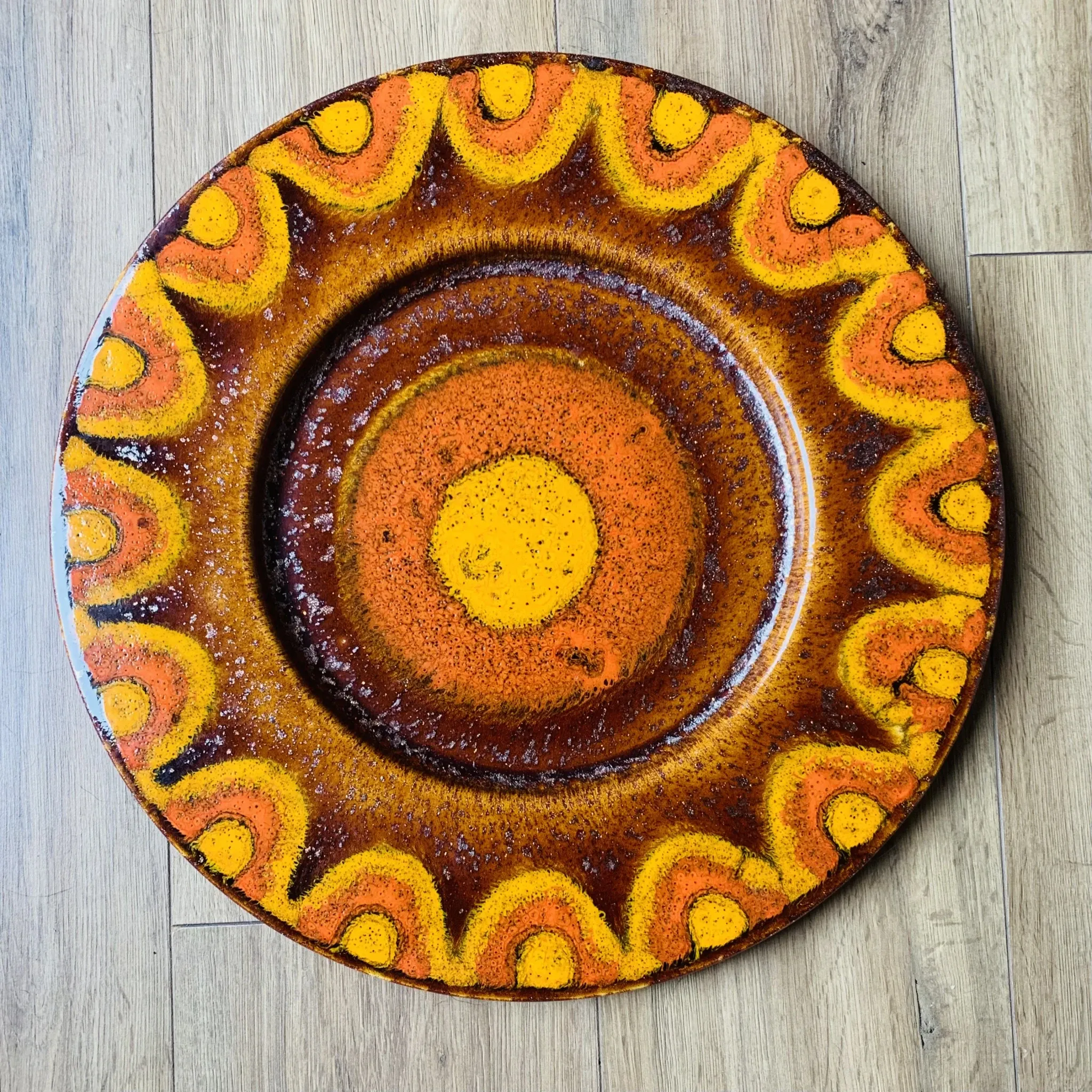 Large vintage glazed ceramic dish – Reiner Gehrig for Grünstadt