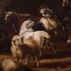 Great 18th century painting, pastoral scene with classical ruins