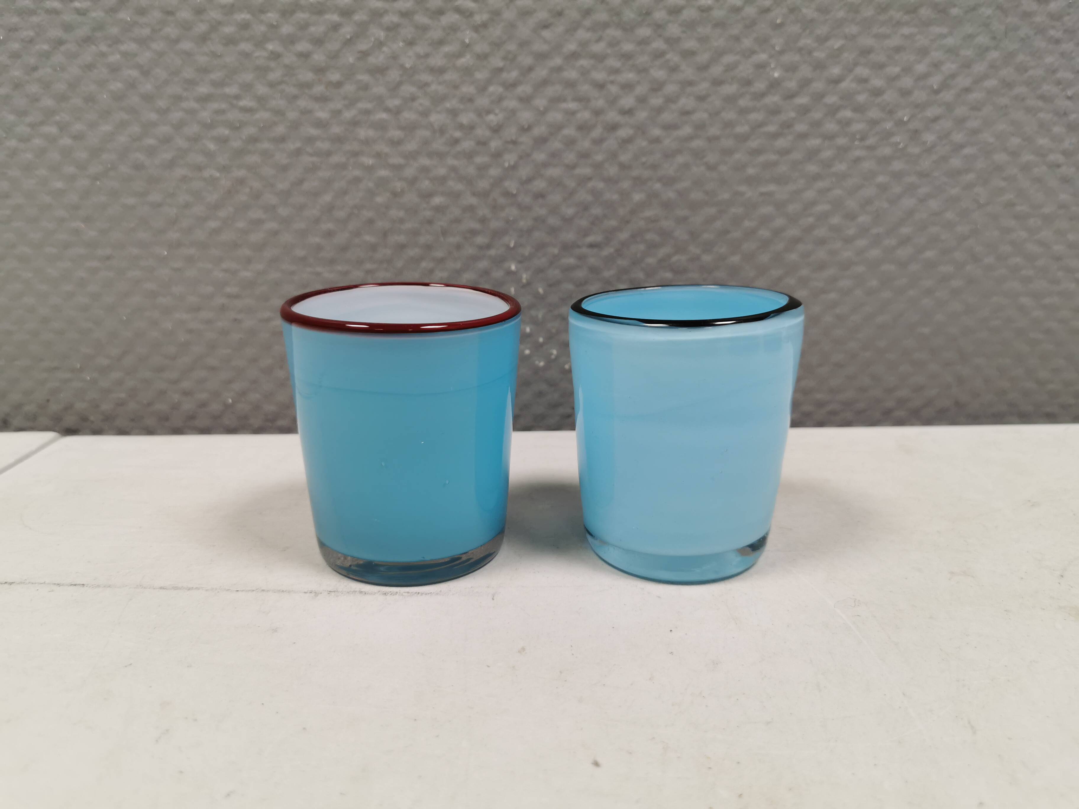 A pair of handmade candleholders for tea lights, Villeroy & Boch 1970-80s