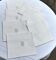 Set of 8 satin damask tablecloths, 19th, monogrammed "BG"