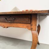 19th century walnut drapery table 2m1