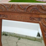 Art-Deco trumeau mirror in oak 79×124 cm