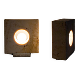 Travertine table lamps by Giuliano Cesari for Nucleo Sormani, 70s, set of 2