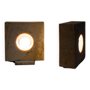 Travertine table lamps by Giuliano Cesari for Nucleo Sormani, 70s, set of 2
