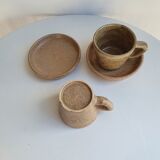 Lot of 2 cups and saucers in sandstone