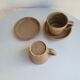 Lot of 2 cups and saucers in sandstone
