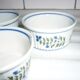 5 porcelain ramekins with smoother decoration and blue flowers and foliage