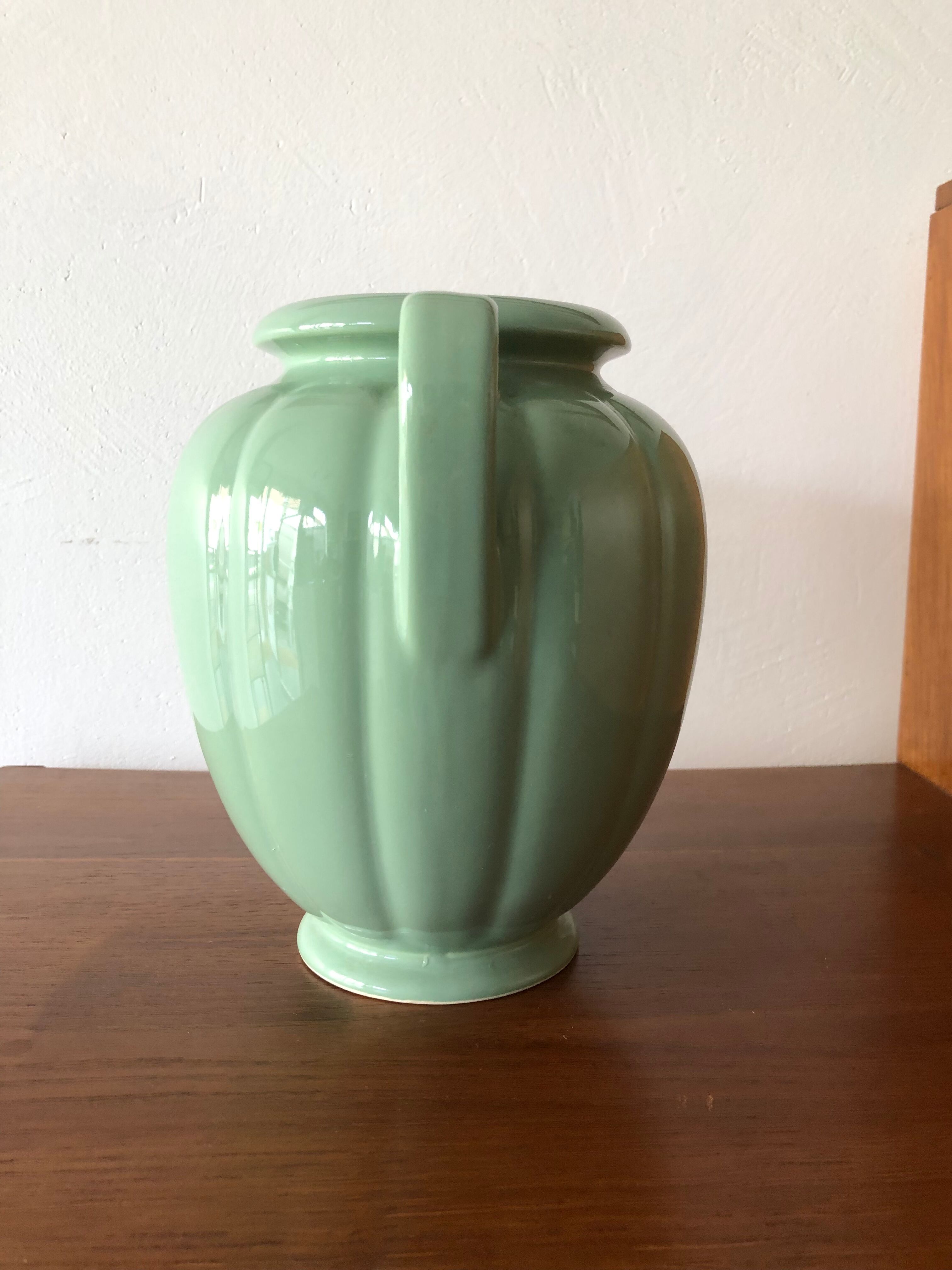 Green vintage water vase