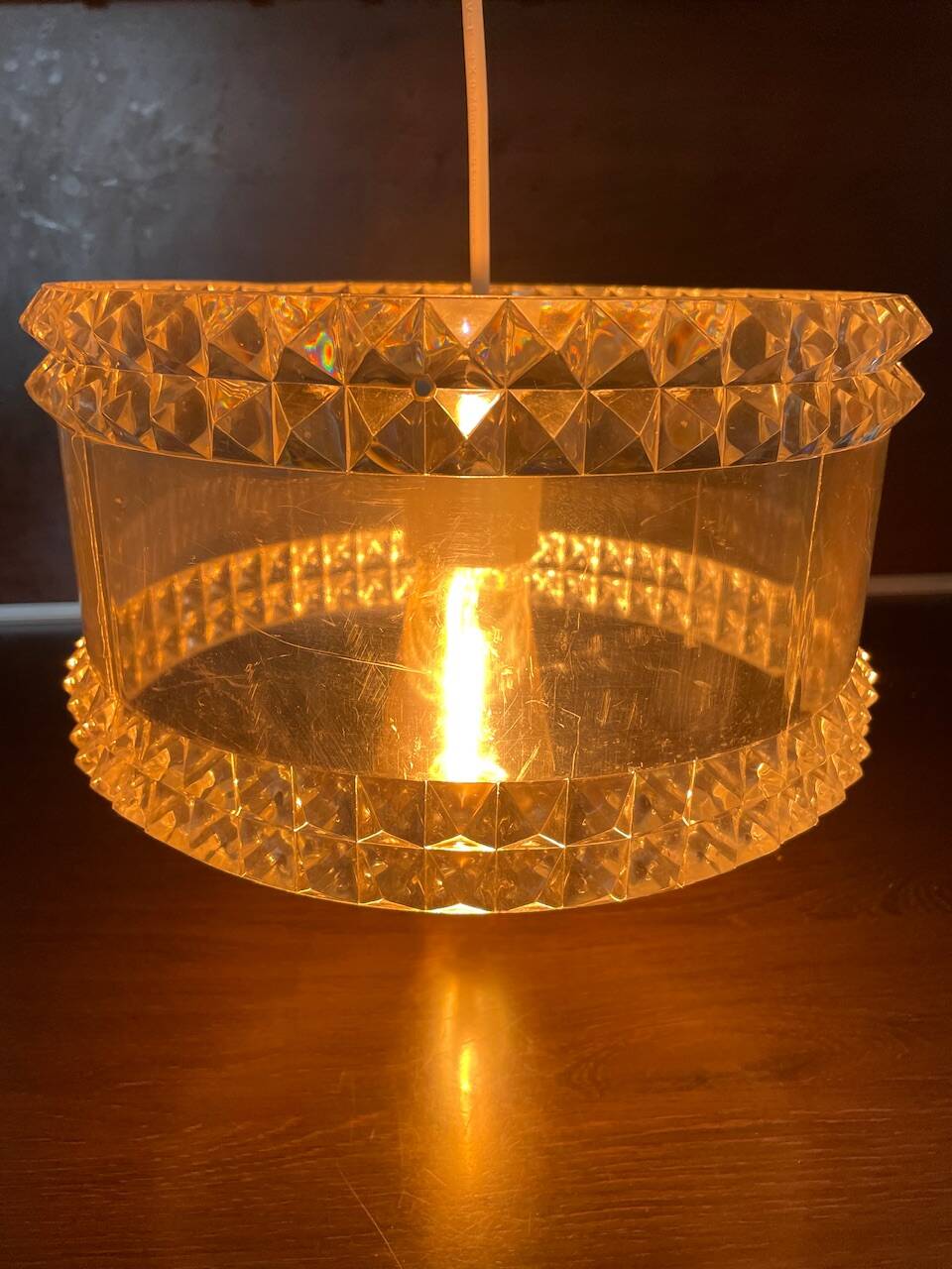 Vintage plexiglass pendant light, circa 1970s
