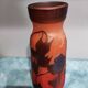 Vase en pâte de verre dégagé à l'acide