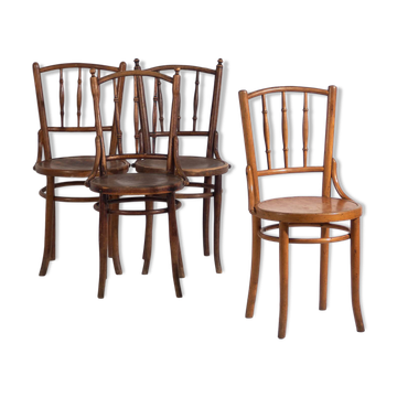 Antique Thonet bentwood chairs (circa 1920). Set of 4 pieces #14