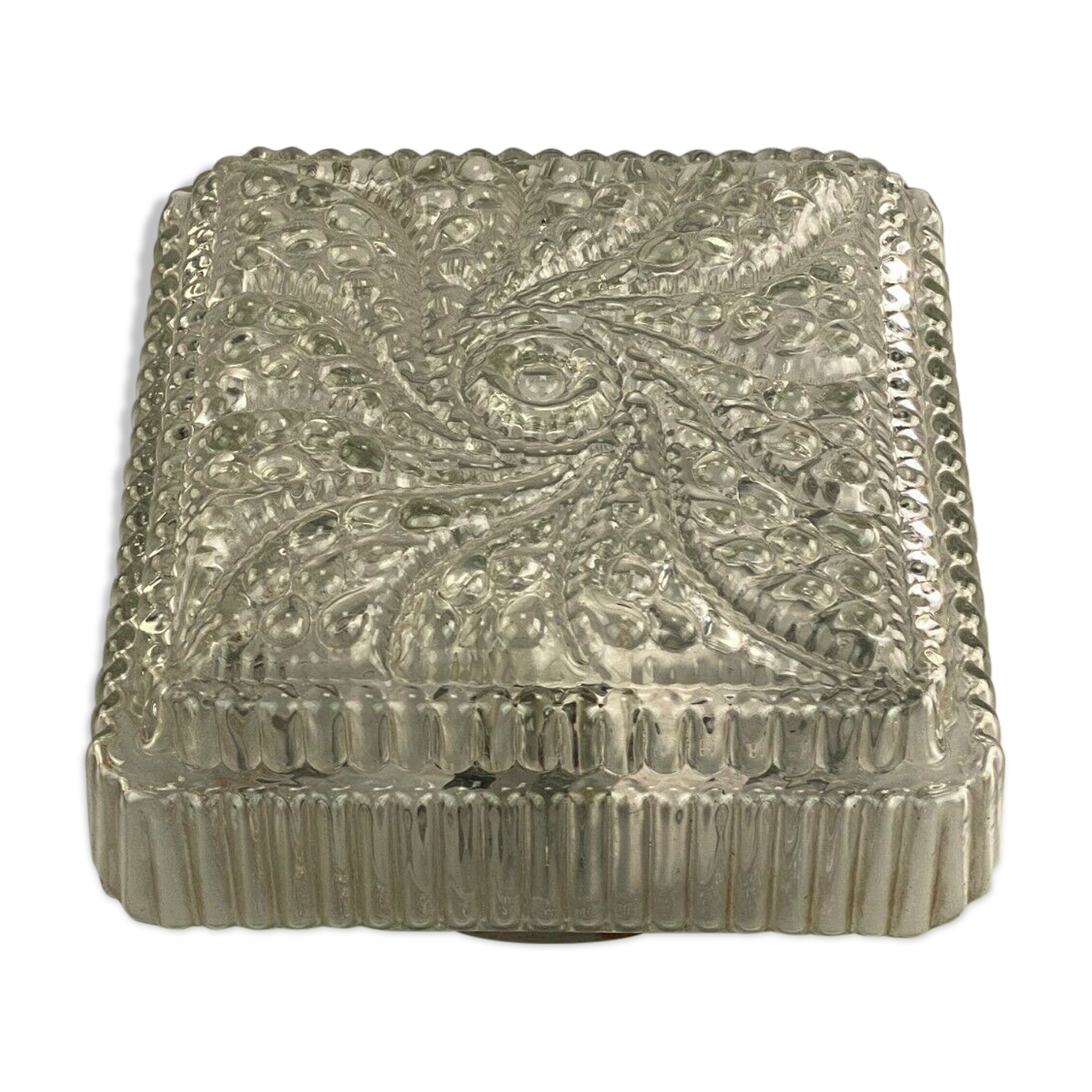 60s 70s Lamp Plafoniere Flush Mount Glass Space Age Design 70s