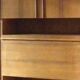 Wooden dressing room, vintage Scandinavian wooden bookcase