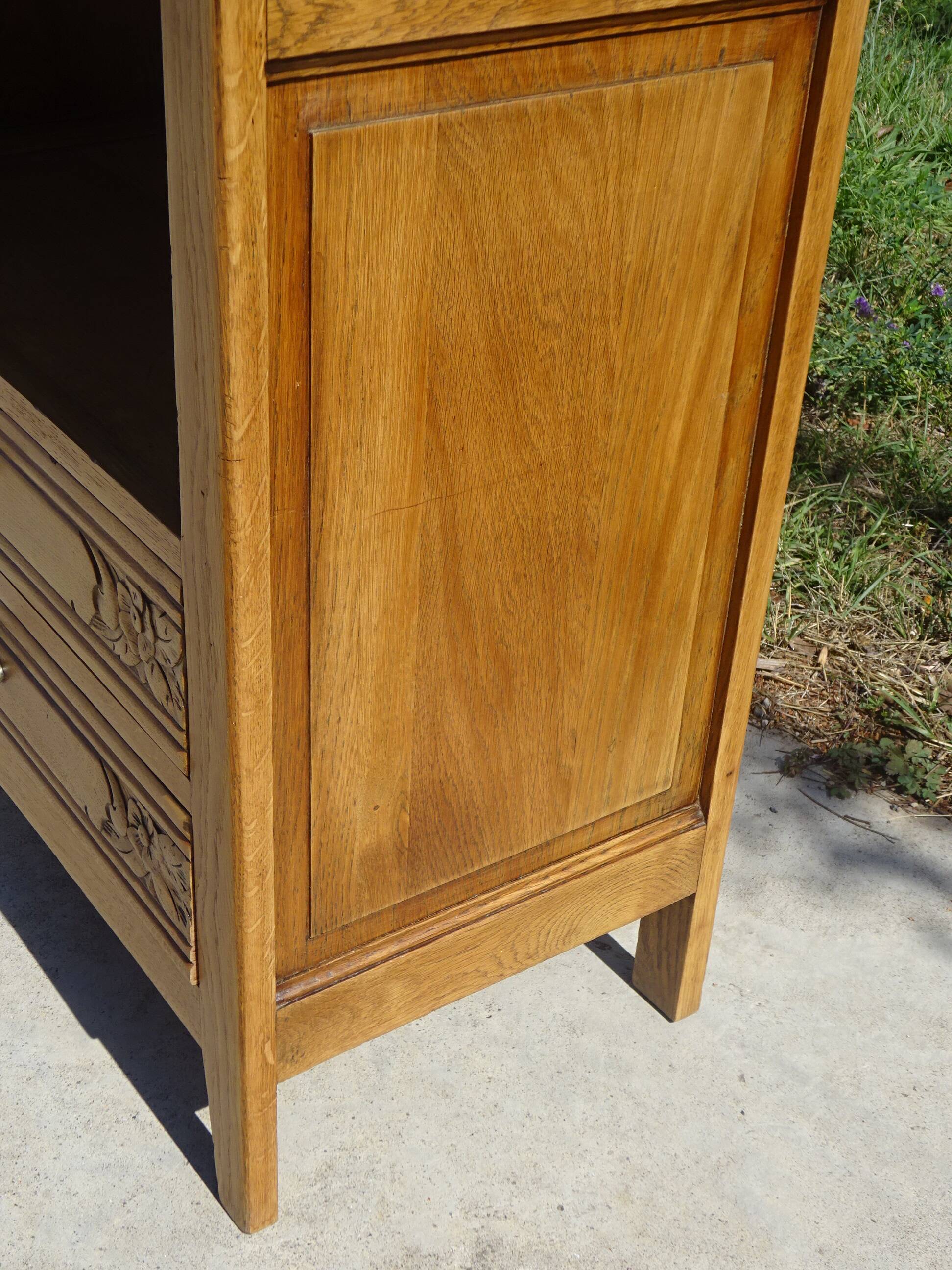 Art Deco bedside table in oak, restored