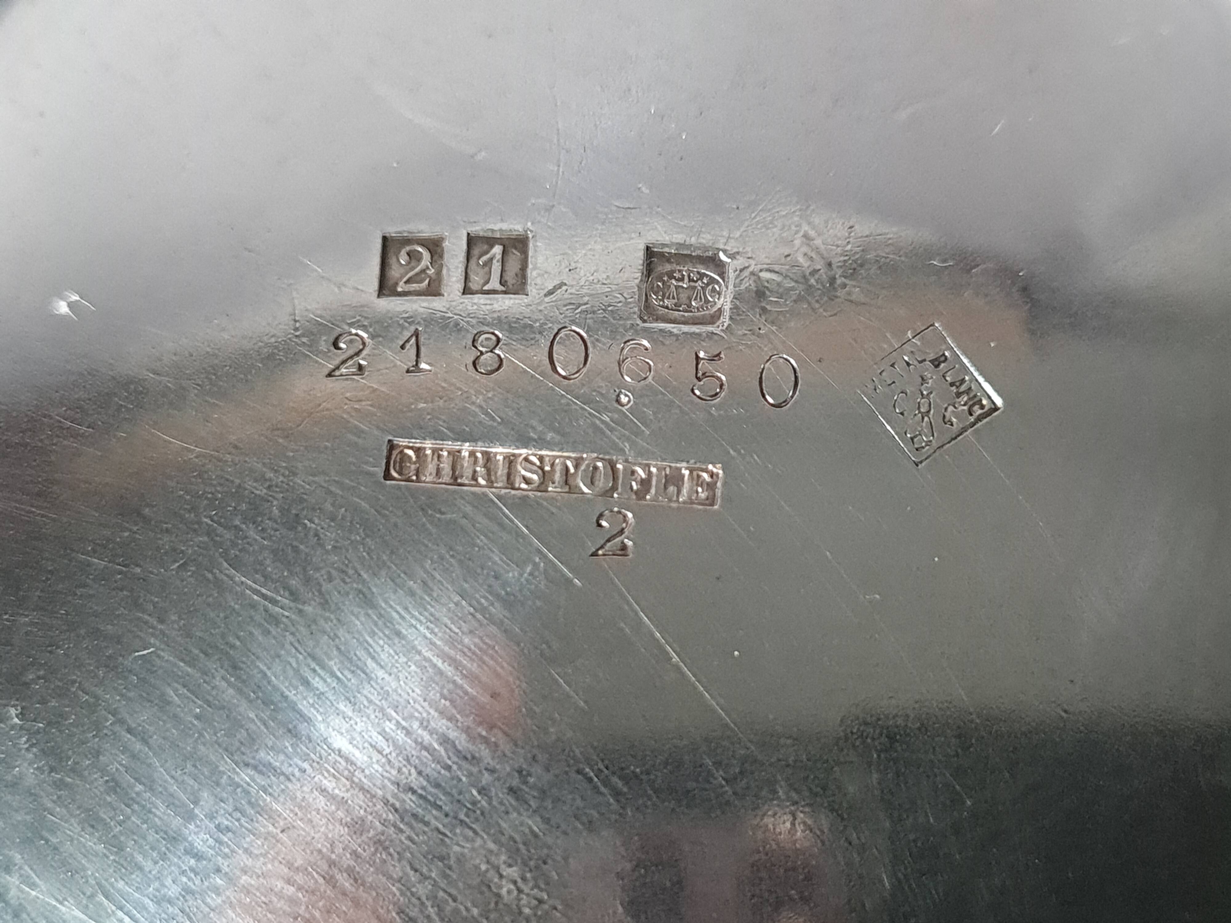 Christofle ear-handled bouillon silver-plated Beautiful silvering C976