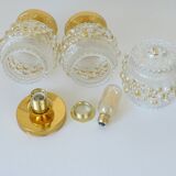 1/3 appliques murales en verre soufflé à la main / éclairage de plafond doré repensé