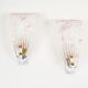 Pair of 80s Murano glass 'Foglio' wall lamps