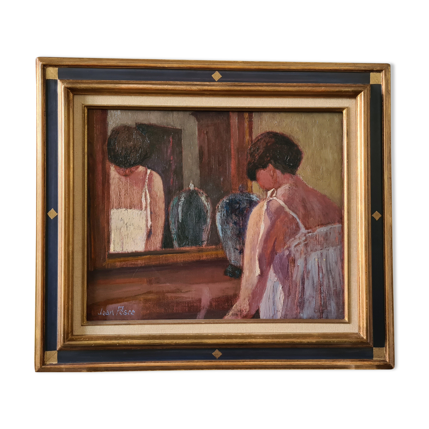 The Mirror - Oil on canvas by Jean Pesce