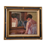 Huile sur toile par Jean Pesce Le Miroir