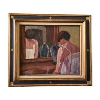 The Mirror - Oil on canvas by Jean Pesce