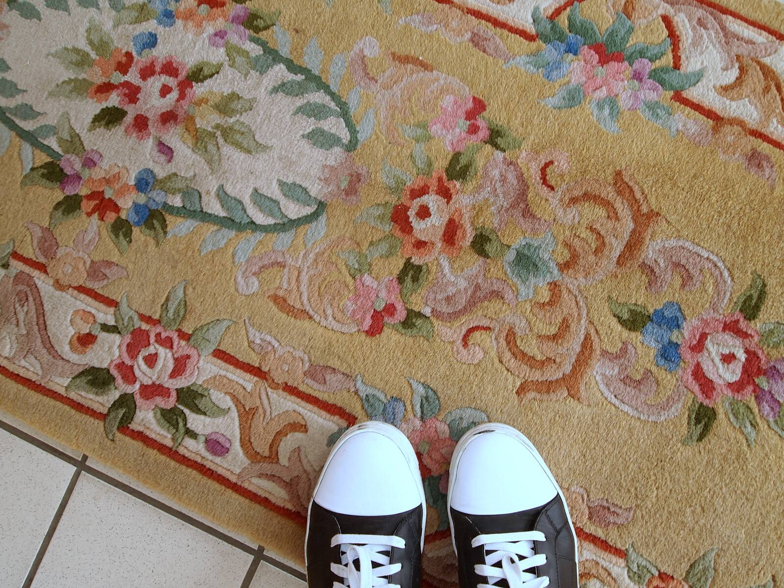 Tapis Art Déco Vintage Chinois, Années 1970, Couleurs Vibrantes