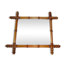 Miroir au cadre en bois imitant le bambou