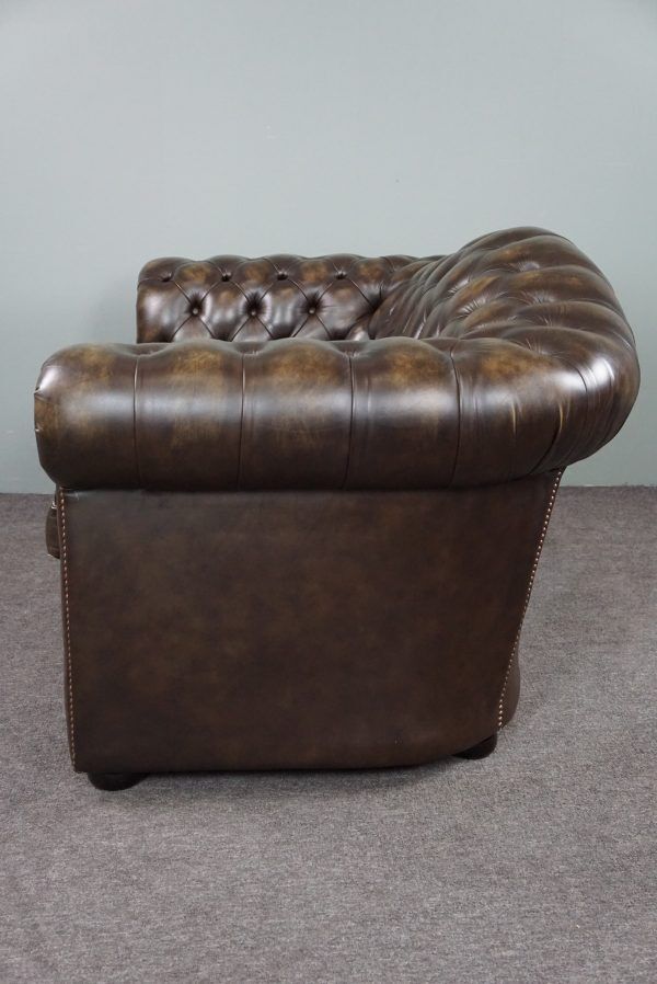 Chesterfield sofa in cowhide leather 2 places