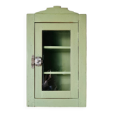 Small glass cabinet in green colour.