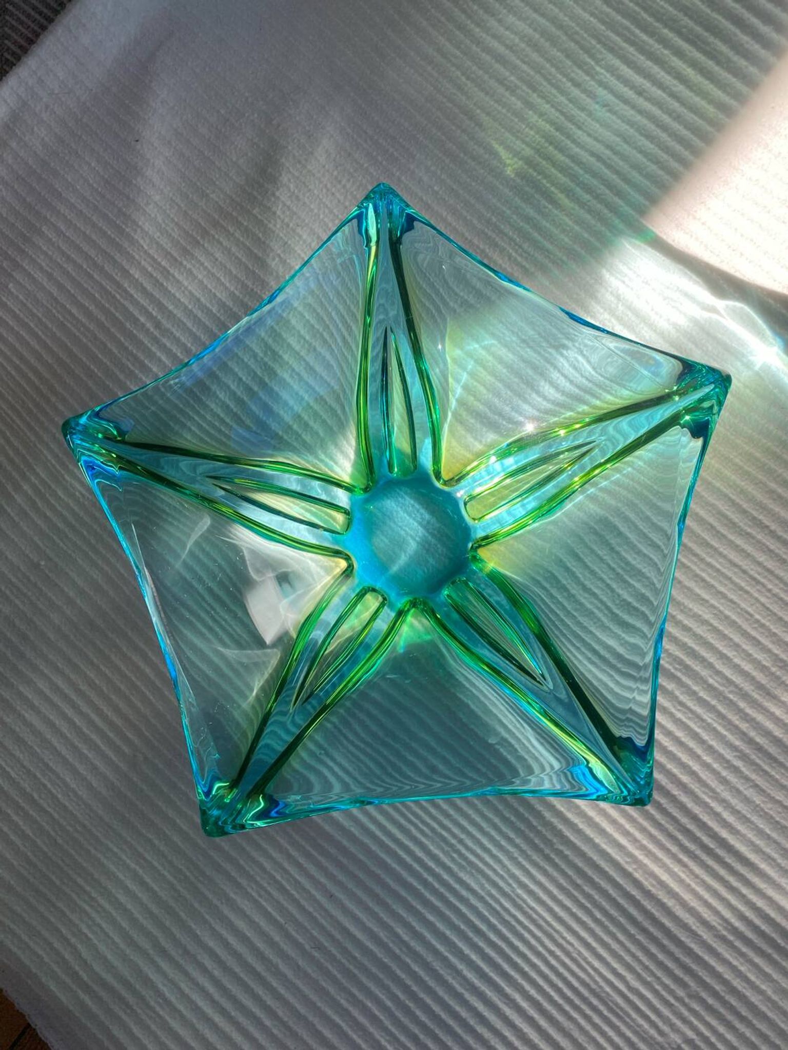 Large vintage blown glass decorative bowl