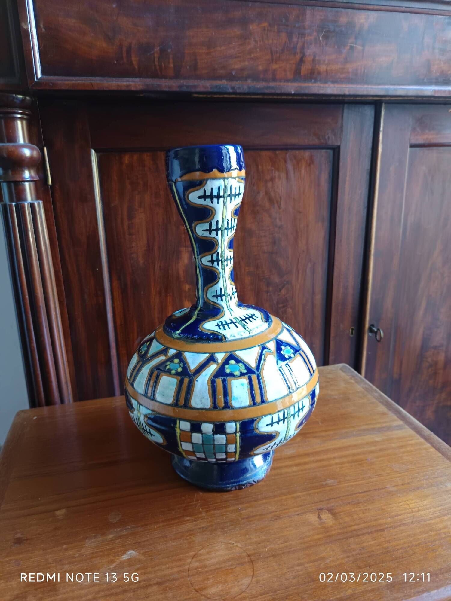 Antique vase 1920/1930 Nabeul Tunisia Tissier or El Kharraz workshop