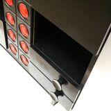 Vintage black Brutalist bar cabinet / sideboard