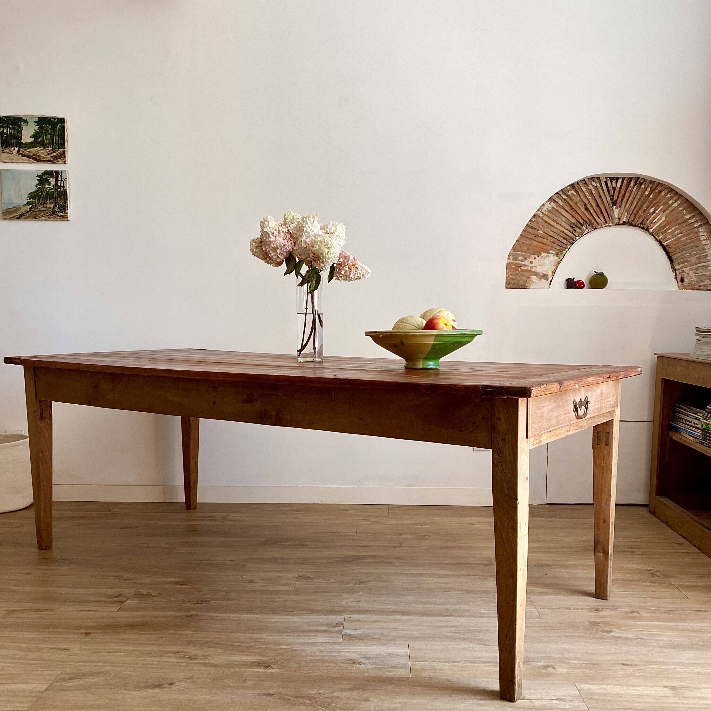 Solid chestnut farmhouse table 200x90cm