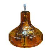 Suspension en verre de limburg orange ambrée année 70