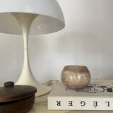 Vase boule rond en marbre beige, Italie 1970
