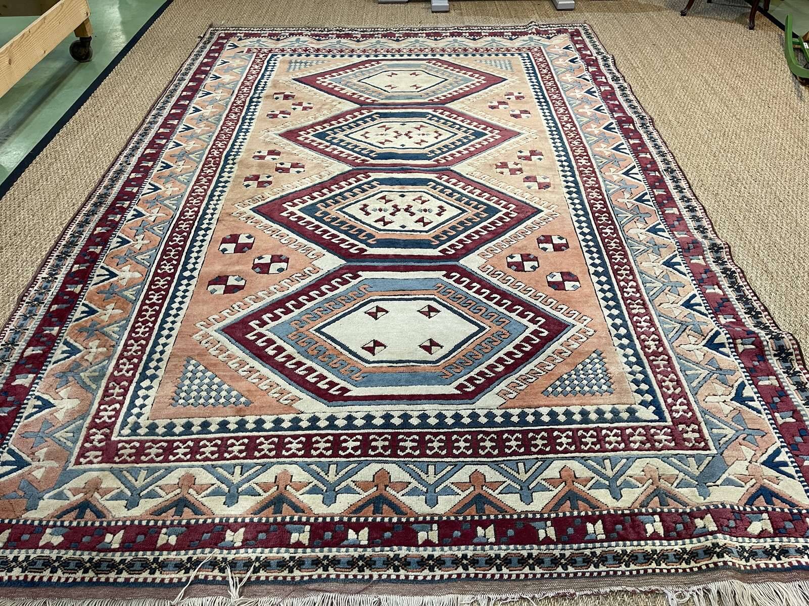 Large handmade wool Iranian carpet