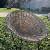 Pair of wicker "baskets" chairs