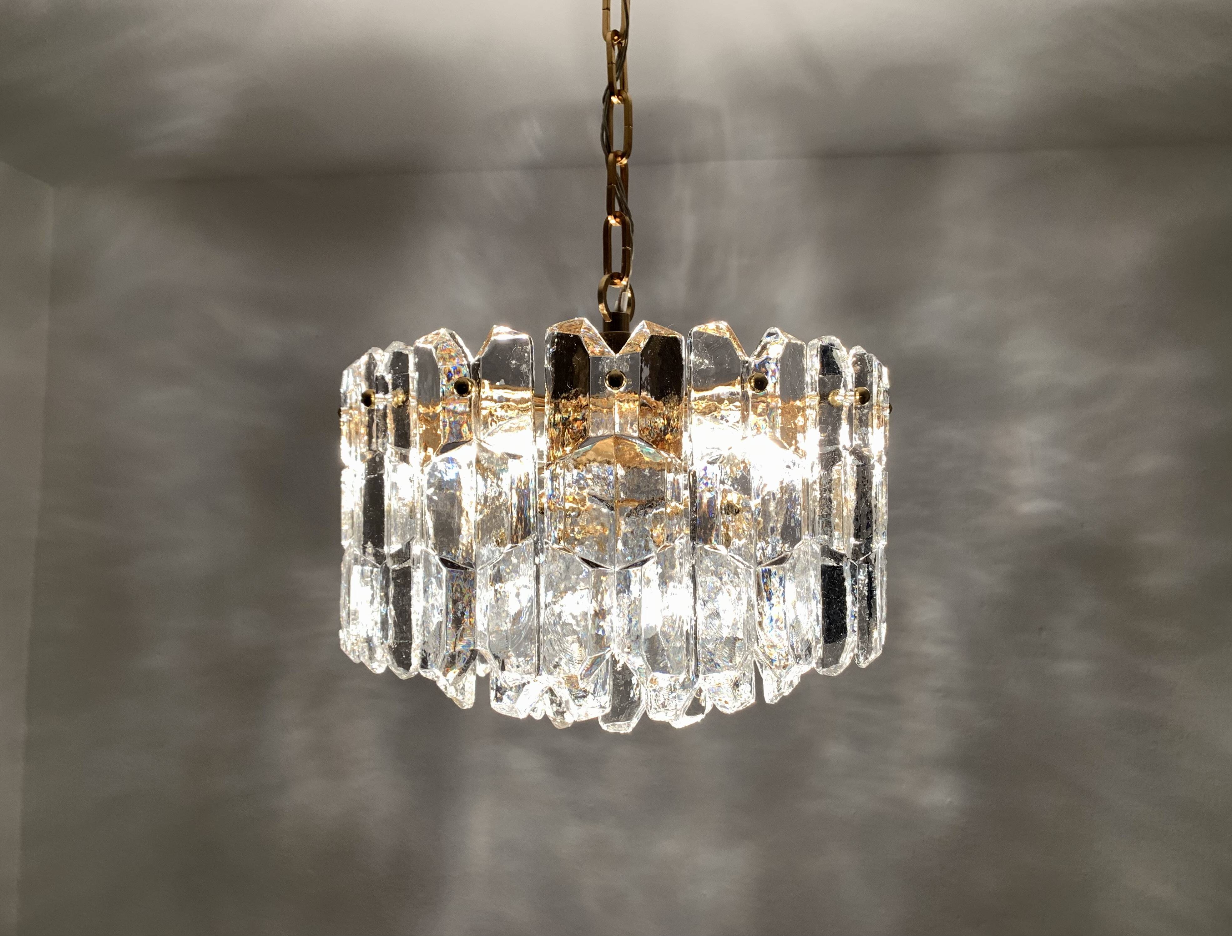 Palazzo Ice Glass Chandelier by J.T. Kalmar
