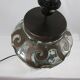 Lampe de salon, fer forgé et verre soufflé